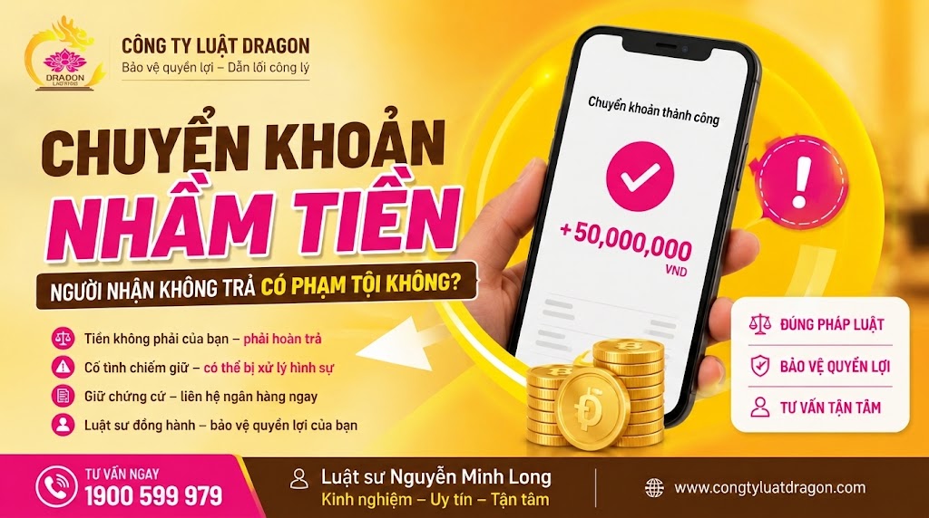 Chuyển khoản nhầm tiền: Người nhận không trả có phạm tội không?